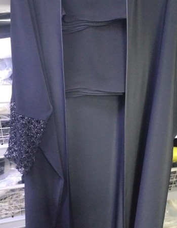 مشلح حرير اسود كم شبك