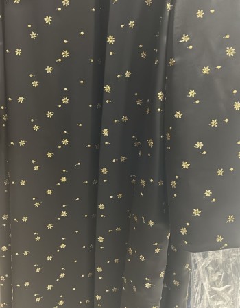 عبايه كم كلوش دبل ستان اسود مطرز نجوم