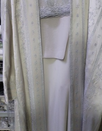 مشلح دبل ستان فضي مطرز