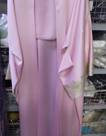 مشلح كيمونو دبل ستان روز تطريز اخضر