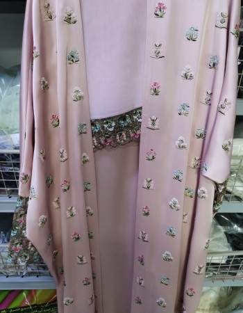 مشلح دبل ستان وردي مطرز ورود