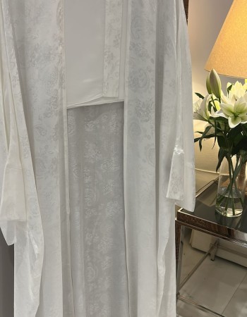 مشلح حرير جاكار حلزون ابيض