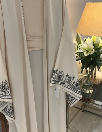 مشلح كيمونو سكري تطريز اسود 3450