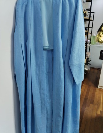 عبايه لنن ازرق سماوي