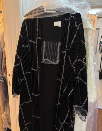 مشلح مخمل اسود مظرز خيوط فضيه