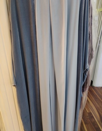 مشلح مخمل ساده كرفته سماوي