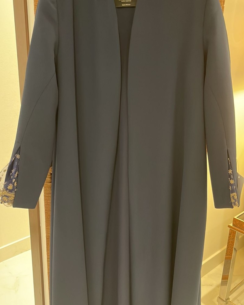 جاكيت كريب فرنسي كحلي كم فتحه مع دانتيل نجوم