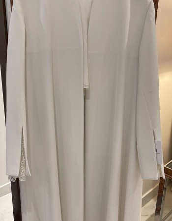 جاكيت كريب فرنسي ابيض كم فتحه مع دانتيل