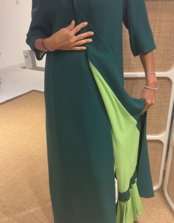 جاكيت كريب فرنسي مبطن كريب خفيف فستقي مبطن  أخضر مع كسرات داخلي