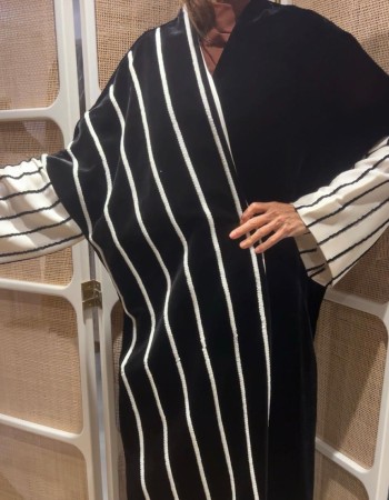 مشلح مخمل اسود مقلم سكري والكم سكري مقلم اسود