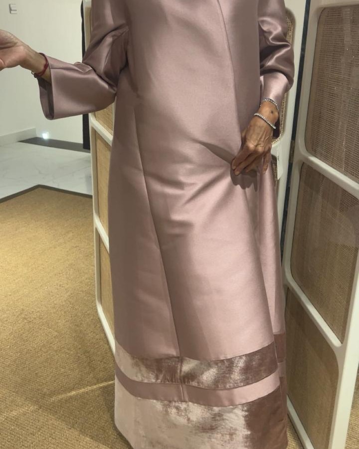 جاكيت تفته ساده بينك مع خطين مخمل من تحت