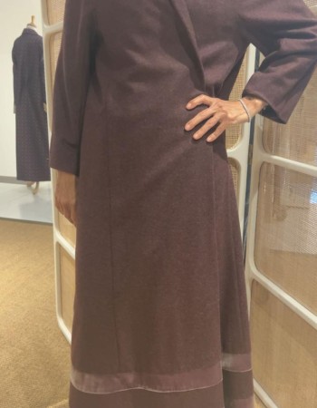 جاكيت صوف عودي مع خطين مخمل من تحت