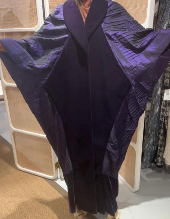 مشلح صيني تفته مكرمش مع المخمل- لون-موف/فري سيز