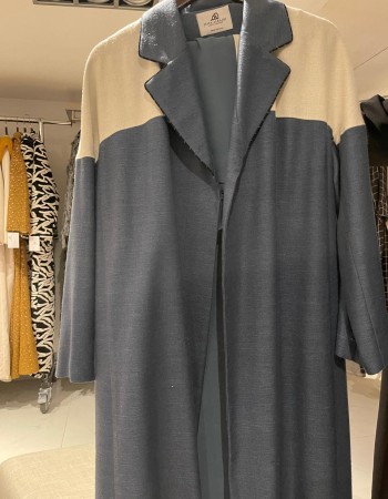 جاكيت لنن مقطع -ازرق/M