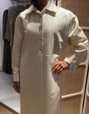 جاكيت تفته ستان  مع ازارير كرستال-سكري/M