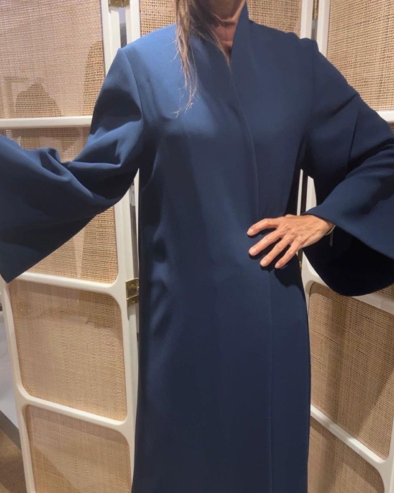 جاكيت كريب كحلي كم كلوشه ساده