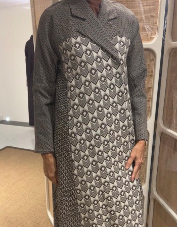 جاكيت قطن بني مقطع