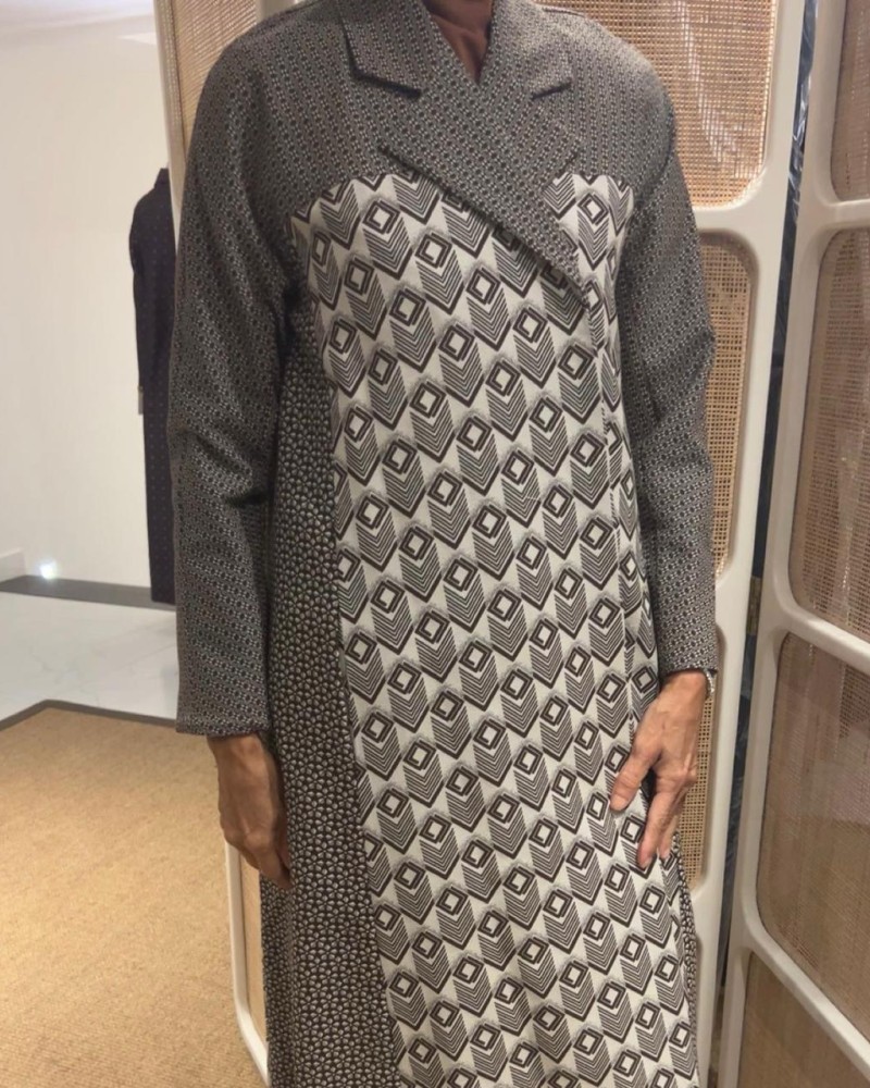 جاكيت قطن بني مقطع