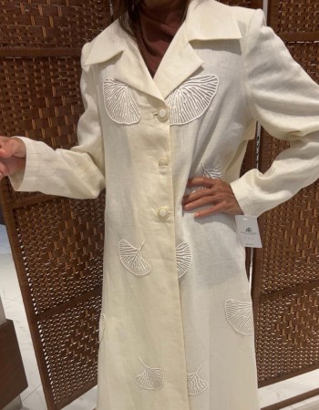 جاكيت لنن سكري منثور هبابه