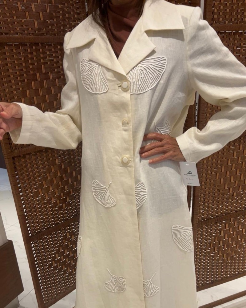 جاكيت لنن سكري منثور هبابه