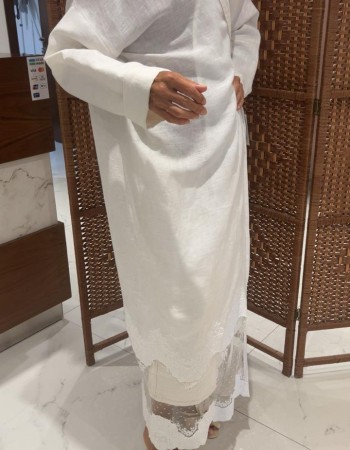 مشلح لنن ابيض من تحت دانتيل