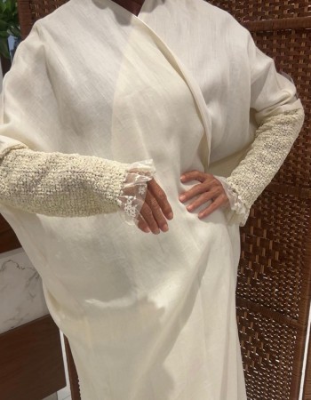 مشلح لنن سكري كم دانتيل طويل