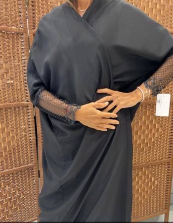 مشلح حرير كم تل اسود