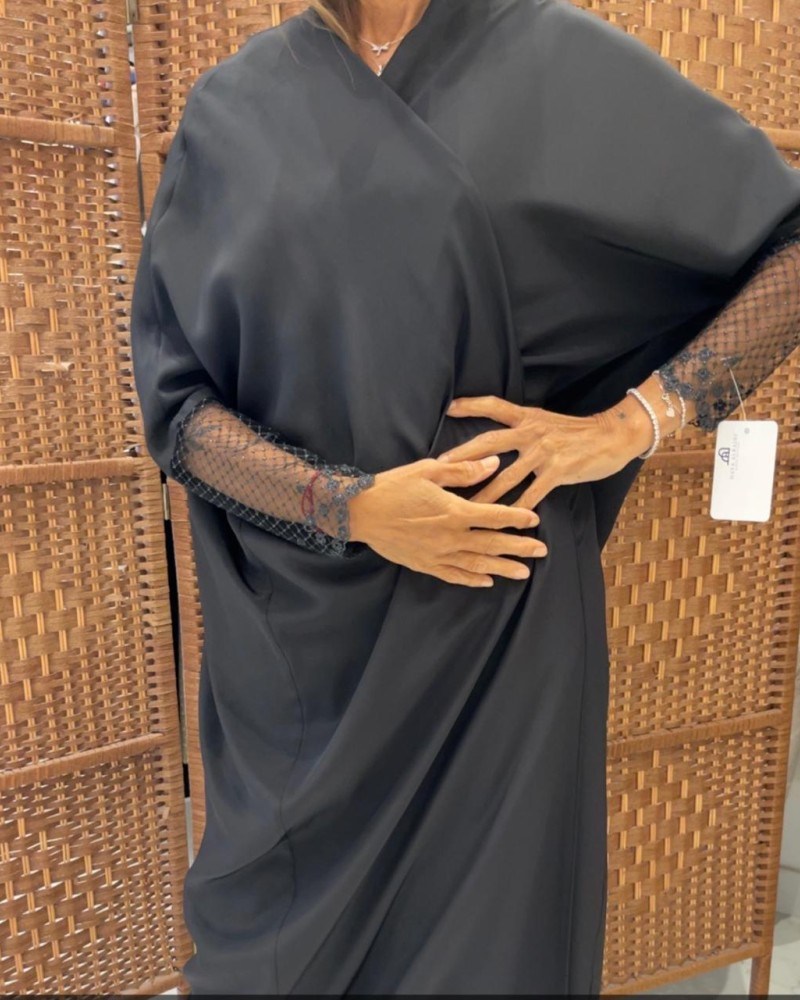 مشلح حرير كم تل اسود