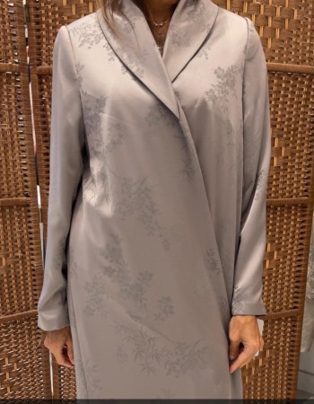 جاكيت حرير جاكار رمادي