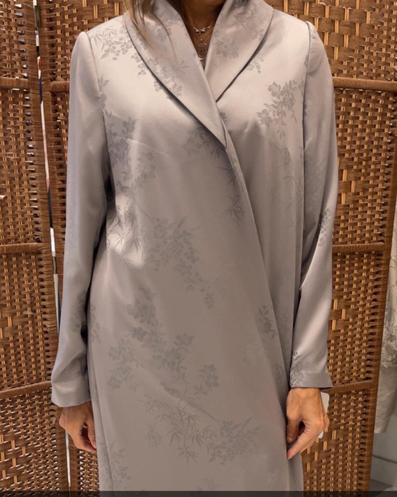 جاكيت حرير جاكار رمادي