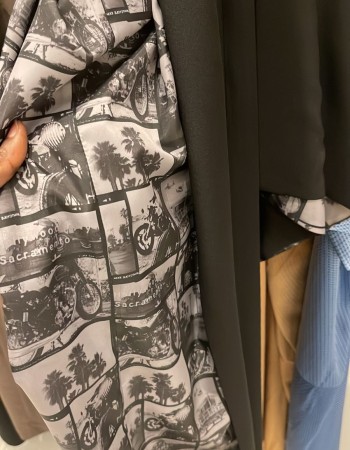 عبايه كيمونو  دبل كريب اسود ورمادي .