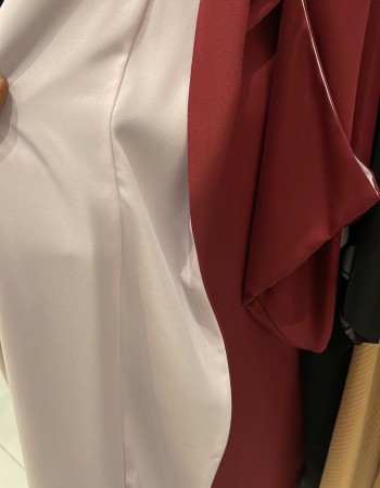 عبايه كيمونو  دبل كريب بينك وعودي .