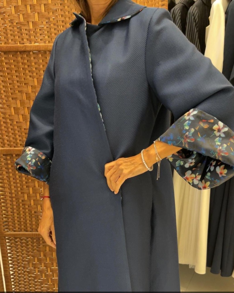 عباية تفتة مشخط كم كلوشة - كحلي