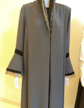 عباية كريب كم فرنسي جديد - اسود