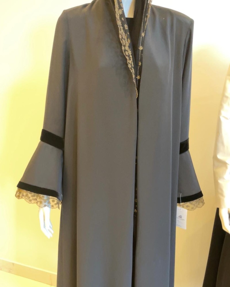 عباية كريب كم فرنسي جديد - اسود